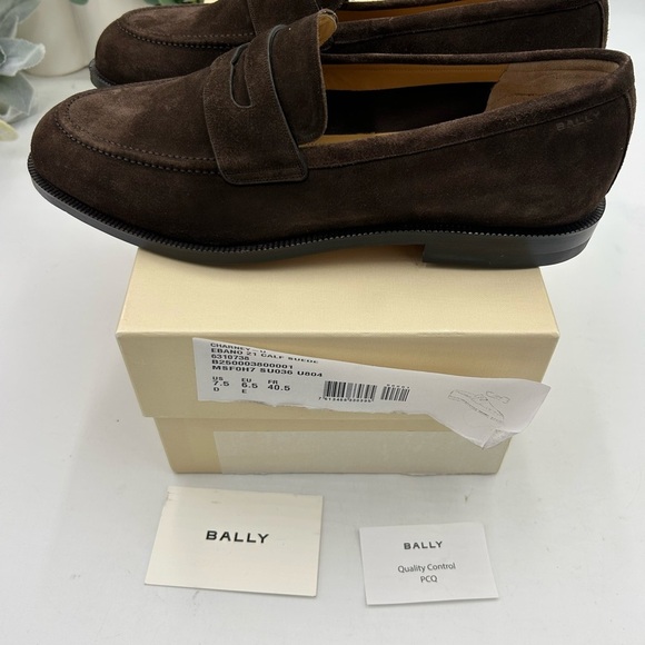 Men\'s Bally  CHARNEY suede penny loafers size 7.5 US main image 4